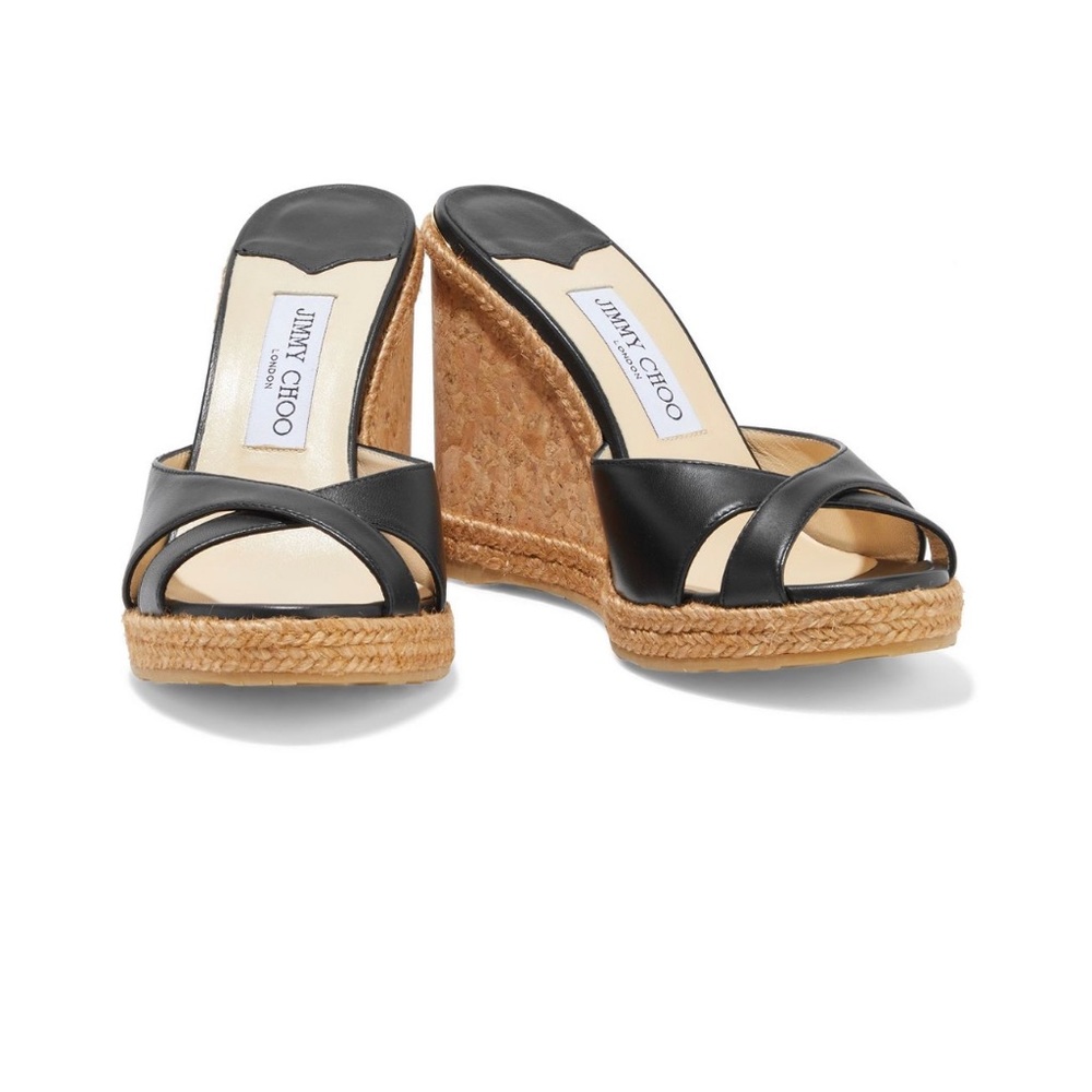 Jimmy Choo Almer 105 Black Napa Wedge